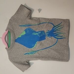 Mini Boden squid super stitch t shirt boy size 3 - 4 short sleeve gray